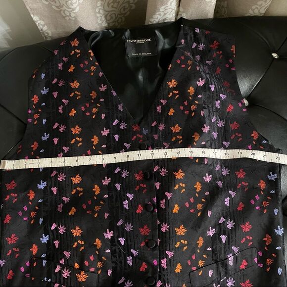 Favourbrook London Black Printed Silk Vest XL - Picture 8 of 11